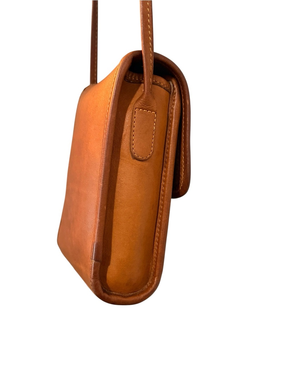 Vintage Coach Scooter Bag 9893 British Tan Leather Crossbody USA - Picture 4 of 12